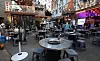 Outdoor seats at a restaurant in Jongno District, central Seoul, are empty on July 7. [YONHAP]
