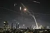 Israeli Iron Dome air defense system fires to intercept missiles over Tel Aviv, Israel, on June 13 [JOONGANG ILBP]