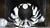 A wind tunnel fan 8.4 meters (27 feet, 7 inches) in diameter, capable of generating winds equivalent to speeds of up to 200 kilometers per hour (124 miles per hour) and powered by a 3,400-horsepower motor, at Hyundai Motor Group's Namyang R&D Center in Hwaseong, Gyeonggi, on July 23. [HYUNDAI MOTOR]