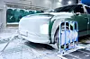 An Ioniq 9 EV sits blanketed in snow inside the environmental testing facility, where vehicles are tested under simulated snowfall at Hyundai Motor Group's Namyang R&D Center in Hwaseong, Gyeonggi, on July 23. [HYUNDAI MOTOR]
