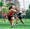 Suh Ga-eun runs during a flag football game in a photo shared on her Instagram account on Dec. 11, 2024. [SCREEN CAPTURE]