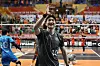 The Incheon Korean Air Jumbos' Jung Ji-seok celebrates during a 2023-24 V League Championship game against Ansan OK Financial Group Okman at Sangnoksu Gymnasium in Ansan, Gyeonggi on Tuesday. [YONHAP]