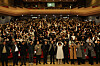 Gachon University students enrolled in the College of International Studies pose for a photo during the entrance ceremony on March 19. [GACHON UNIVERSITY]