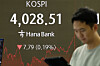 A screen in Hana Bank's trading room in central Seoul shows the Kospi closing at 4,028.51 points on Dec. 4, down 7.79 points, or 0.19 percent, from the previous trading session. [NEWS1]