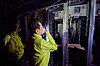 President Lee Jae Myung inspects the site of an extinguished fire that broke out at the National Information Resources Service in the central city of Daejeon, in this file photo taken Oct. 10. [PRESIDENTIAL OFFICE]