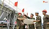 North Korean workers are seen at a construction site in this photo released by the state-run Rodong Sinmun on Aug. 10. [NEWS1]