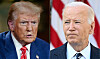 This combination of pictures shows U.S. President Donald Trump, left, and former President Joe Biden [AFP/YONHAP]