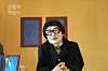 Korean poet Kim Hyesoon in an interview with reporters in western Seoul on March 22, 2024 [MOONJI PUBLISHING COMPANY]
