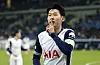 Tottenham Hotspur's Son Heung-min celebrates scoring their third goal against Hoffenheim at the PreZero Arena in Sinsheim, Germany on Thursday. [REUTERS/YONHAP]