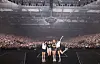 K-pop group Blackpink members pose for a commemorative photo with the audience in the background, during the group's concert in Hong Kong, in January 2023. [BLACKPINK WEIBO]