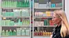 Cosmetics are stocked at the storefront window of a shop in Myeong-dong, central Seoul, on May 6. [YONHAP]