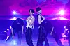 Tomorrow X Together members Yeonjun, left, and Soobin perform 'The Killa (I Belong to You)' on Friday at KSPO Dome in Songpa District, southern Seoul. [BIGHIT MUSIC]