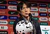 Hong Myung-bo, head coach of the Korean men's national football team, speaks during a press conference at the Korea Football Association House in Seoul on Sept. 29, announcing the squad for friendly matches against Brazil and Paraguay in October. [YONHAP]
