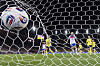 England's Lucy Bronze scores the 2-1 goal during UEFA Women's Euro 2025 quarterfinals soccer match between Sweden and England, in Zurich, Switzerland on July 17. [EPA/YONHAP]