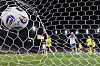 England's Lucy Bronze scores the 2-1 goal during UEFA Women's Euro 2025 quarterfinals soccer match between Sweden and England, in Zurich, Switzerland on July 17. [EPA/YONHAP]