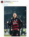 Cho Gue-sung celebrates in a photo posted on the official FC Midtjylland X account  [SCREEN CAPTURE]