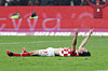 Mainz's Lee Jae-sung celebrates after scoring during a Bundesliga match against RB Leipzig at the Mewa Stadium in Mainz, Germany on Saturday.  [AP/YONHAP]