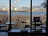 Seats at National Assembly Book & Bakery Cafe in western Yeouido overlooks Han River. [JIN EUN-SOO]
