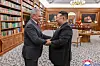 A photo released by the official North Korean Central News Agency shows North Korean leader Kim Jong-un, right, meeting with Secretary of the Russian Security Council Sergei Shoigu at the headquarters of the Workers' Party of Korea Central Committee in Pyongyang, North Korea, on June 4. [YONHAP]