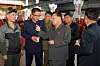 This photo, published by the state-run Korean Central News Agency on Oct. 26, shows Choe Ryong-hae, center, chairman of the Standing Committee of the Supreme People's Assembly of North Korea, inspecting various projects, including at farms and coal mines. [KOREAN CENTRAL NEWS AGENCY]