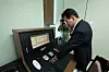 Minister of Unification Chung Dong-young is seen during his visit to the inter-Korean border village of Panmunjom on July 25, in his first official act since taking office. [YONHAP]