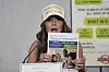 Homeland Security Secretary Kristi Noem, speaks during a roundtable at ″Alligator Alcatraz,″ a new migrant detention facility at Dade-Collier Training and Transition facility, July 1, 2025, in Ochopee, Florida. [AP/YONHAP]