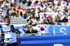 Korea's Kim Woo-jin shoots during the quarterfinals of the men's individual archery contest at the Paris Olympics Sunday, moments before securing his first individual medal at the Games. [NEWS1]