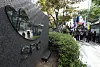 Religious organizations hold a 49th-day memorial ceremony for a worker who died in an industrial accident at a SPC Samlip plant in front of SPC Group headquarters in Seocho District, southern Seoul, on July 5. [YONHAP]