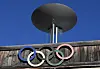 The Olympic rings adorn the Stadio Olimpico del Ghiaccio, which will be called Cortina Curling Olympic Stadium, venue for the curling discipline at the Milan Cortina 2026 Winter Olympics, in Cortina d'Ampezzo, Italy, Thursday, Jan. 16, 2025. [AP/YONHAP]