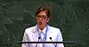 Elizabeth Salmon, UN special rapporteur on human rights in North Korea, speaks during a high-level UN General Assembly meeting at U.N. headquarters in New York on May 20, 2025 in this photo captured from UN Web TV. [YONHAP]
