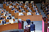 Prime Minister Han Duck-soo makes a deep bow to the public in a gesture of apology for President Yoon Suk Yeol's martial law imposition during a plenary session of the National Assembly in Seoul on Wednesday. [YONHAP]
