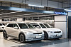 Secondhand Ioniq 5s are parked at Hyundai's used car center in Yongin, Gyeonggi. [HYUNDAI MOTOR]