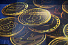 An advertisement for the cryptocurrency Bitcoin is displayed on a building in Hong Kong on Nov. 18, 2021. [AP/YONHAP]