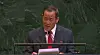 North Korean Ambassador to the UN Kim Song speaks during a high-level UN General Assembly meeting at UN headquarters in New York on May 20, 2025 in this photo captured from UN Web TV. [YONHAP]