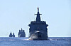 The Russian Navy and the Chinese Navy carry out a joint patrol in the Pacific Ocean, in this still of a video provided by the Russian Defense Ministry on Sept. 15, 2022. [TASS/YONHAP]