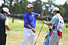 Hideki Matsuyama, center, hits balls on the range during the third round of the U.S. Open at Pinehurst No. 2 at Pinehurst Resort in Pinehurst, North Carolina on Saturday. [GETTY IMAGES]