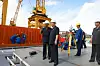 Nampo Shipyard officials are seen working on the construction of the third Choe Hyon-class destroyer on July 21. [NEWS1]