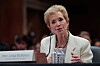 Education Secretary Linda McMahon testifies before the Senate Appropriations Committee's Labor, Health and Human Services and Education Subcommittee about the proposed 15-percent cut to the Education Department's budget in the Dirksen Senate Office Building on Capitol Hill in Washington on June 3. [AFP/YONHAP]