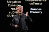 Nvidia CEO Jensen Huang delivers a speech during the Computex 2025 exhibition in Taipei, Taiwan, on May 19. [AP]