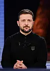 Ukraine's President Volodymyr Zelensky looks on as he answers journalists during a TV special with European Broadcasting Union's media at the Musee de L'Homme in Paris on March 26 on the eve of a summit with the 'coalition of the willing.' [POOL/AFP/YONHAP]