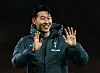 Son Heung-min of Tottenham Hotspur celebrates after a 3-0 win against IF Elfsborg on Jan. 30 in London. [REUTERS/YONHAP]