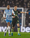 Brentford center-back Kim Ji-soo, right, runs during a Premier League match at American Express Stadium in England on Dec. 27. [NEWS1]