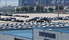 Export-bound cars are lined up at Pyeongtaek Port in Gyeonggi on July 24. [YONHAP]