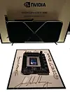 Nvidia CEO's autograph on Samsung Electronics's GDDR7 graphics memory at Samsung's booth on the fourth day of Nvidia's annual software developer conference in San Jose, California, on March 20. [YONHAP]