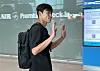 Bae Jun-ho departs from Incheon International Airport in Incheon on Aug. 28, 2023 to complete his signing with Stoke City. [YONHAP]
