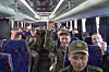 Russian servicemen board a bus upon arrival to Chkalovsky airport, outside Moscow, Russia, after returning from captivity by a POWs exchange between Russia and Ukraine on May 25. [AP/YONHAP]