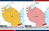 A map of travel advisory of Tanzania issued by the government on Nov. 2 [MINISTRY OF FOREIGN AFFAIRS]