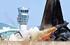 The control tower is seen at the scene of the Jeju Air passenger plane crash at Muan International Airport in Muan County, South Jeolla, on Jan. 2. [YONHAP]