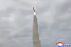 A strategic cruise missile launched by North Korea into the Yellow Sea is seen in this photo released on Oct. 29 by the state-run Korean Central News Agency [KOREAN CENTRAL NEWS AGENCY]