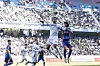 FC Anyang forward Bruno Mota, second from right, vies for the ball during the K League 1 match against Ulsan HD at Munsu Football Stadium in Ulsan on Feb. 16. [K LEAGUE]